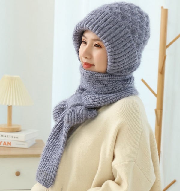 Abelina - Integrated Ear Protection Windproof Cap Scarf