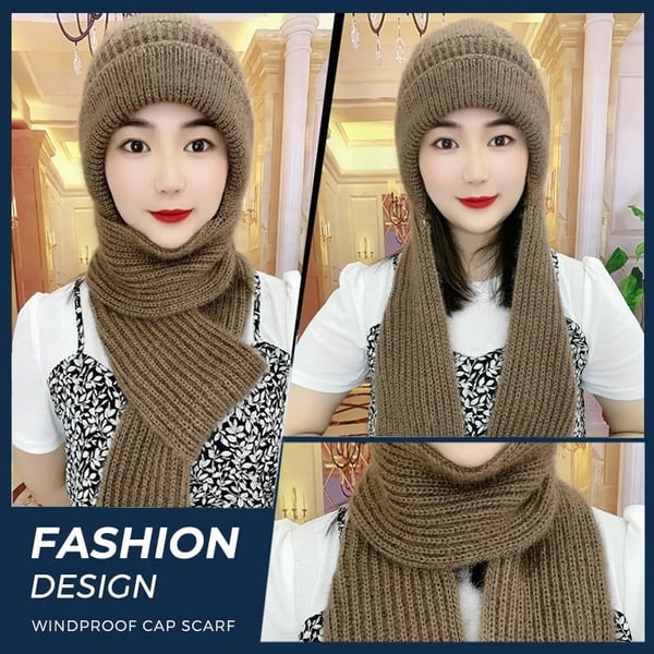 Abelina - Integrated Ear Protection Windproof Cap Scarf