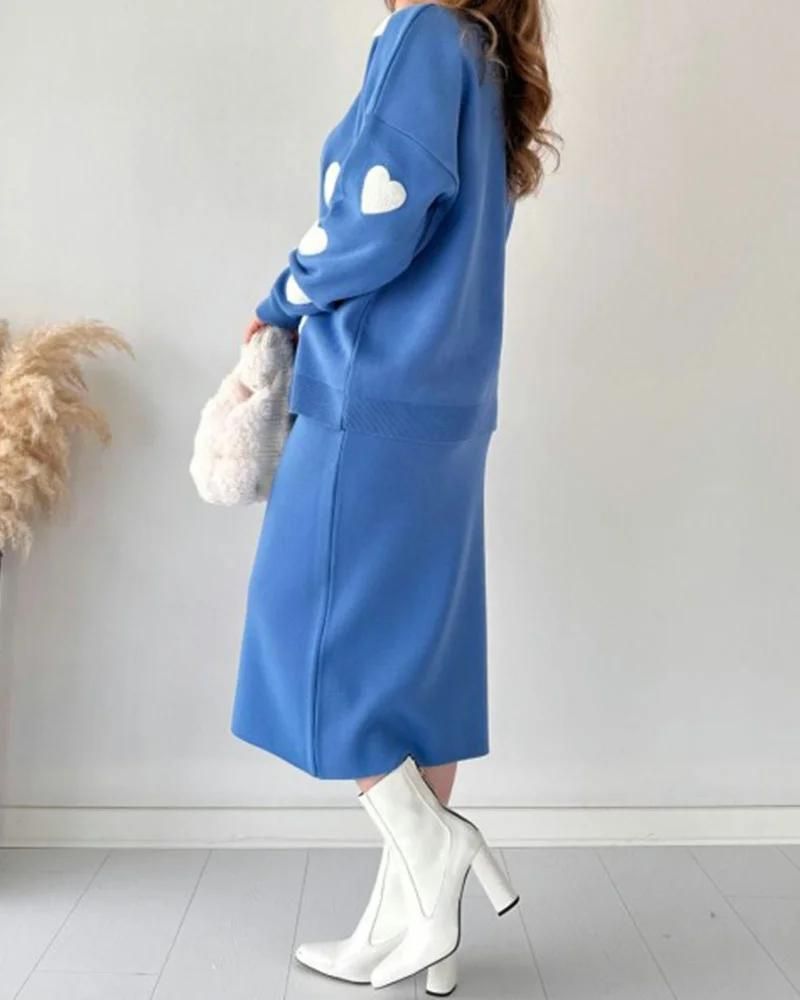 AMOR - Love knitted skirt two-piece set