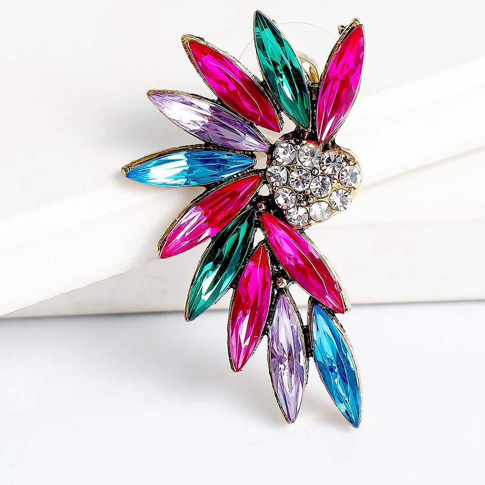 Dazzling Zirconia Heart Wing Earrings - A Touch of Glamour for Any Occasion