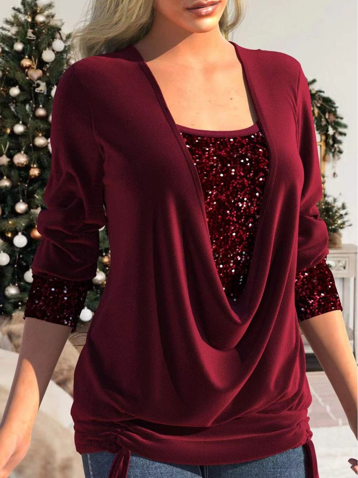 Adorina - Glitter Sequin Top
