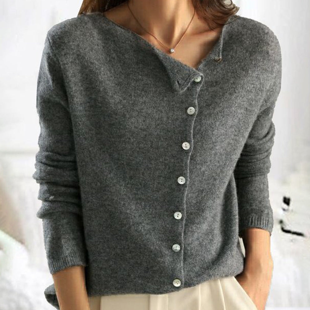 Stylish Anthracite Cardigan with Buttons – Perfect for a Elegant and Comfortable Look