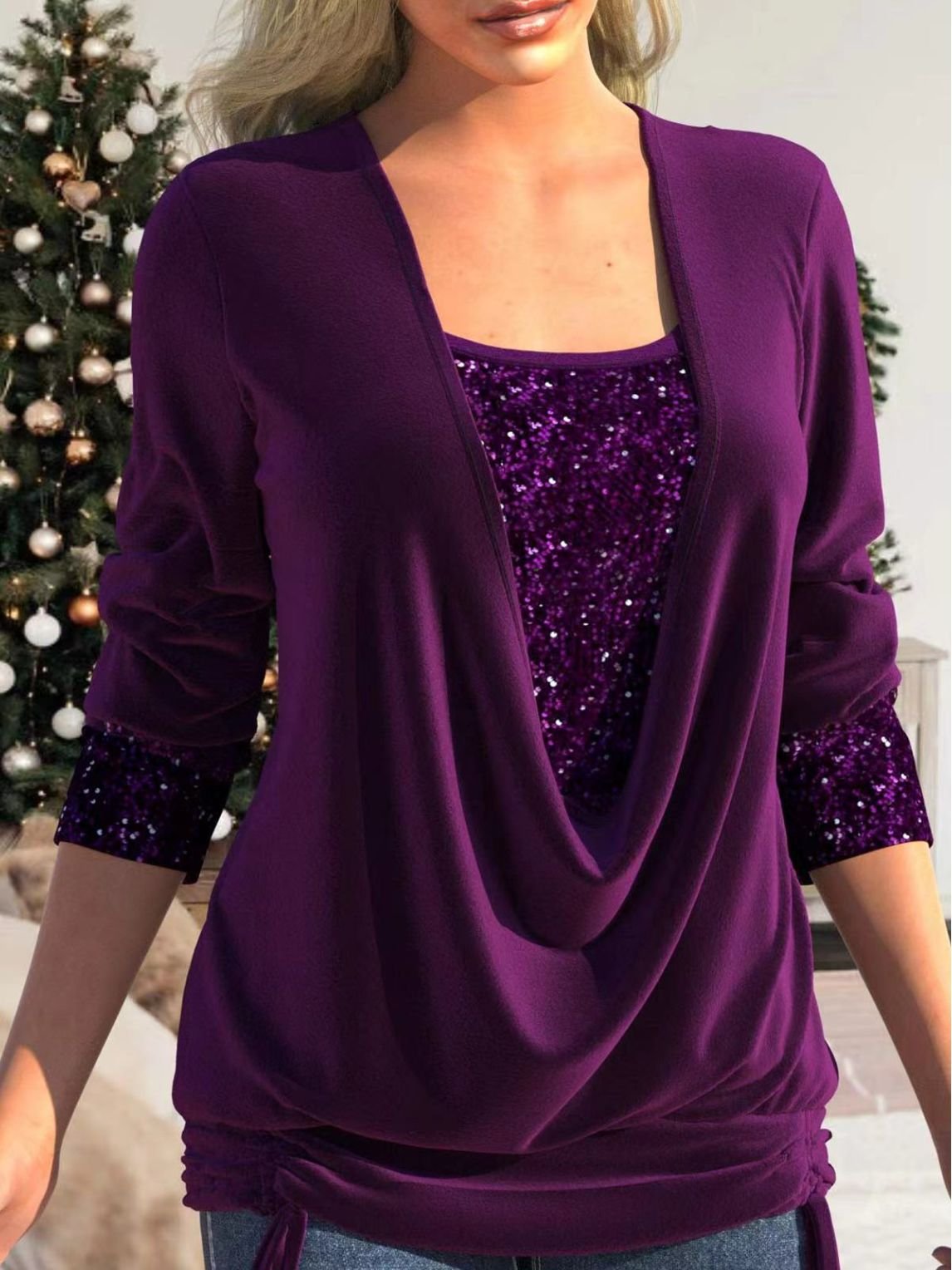 Adorina - Glitter Sequin Top