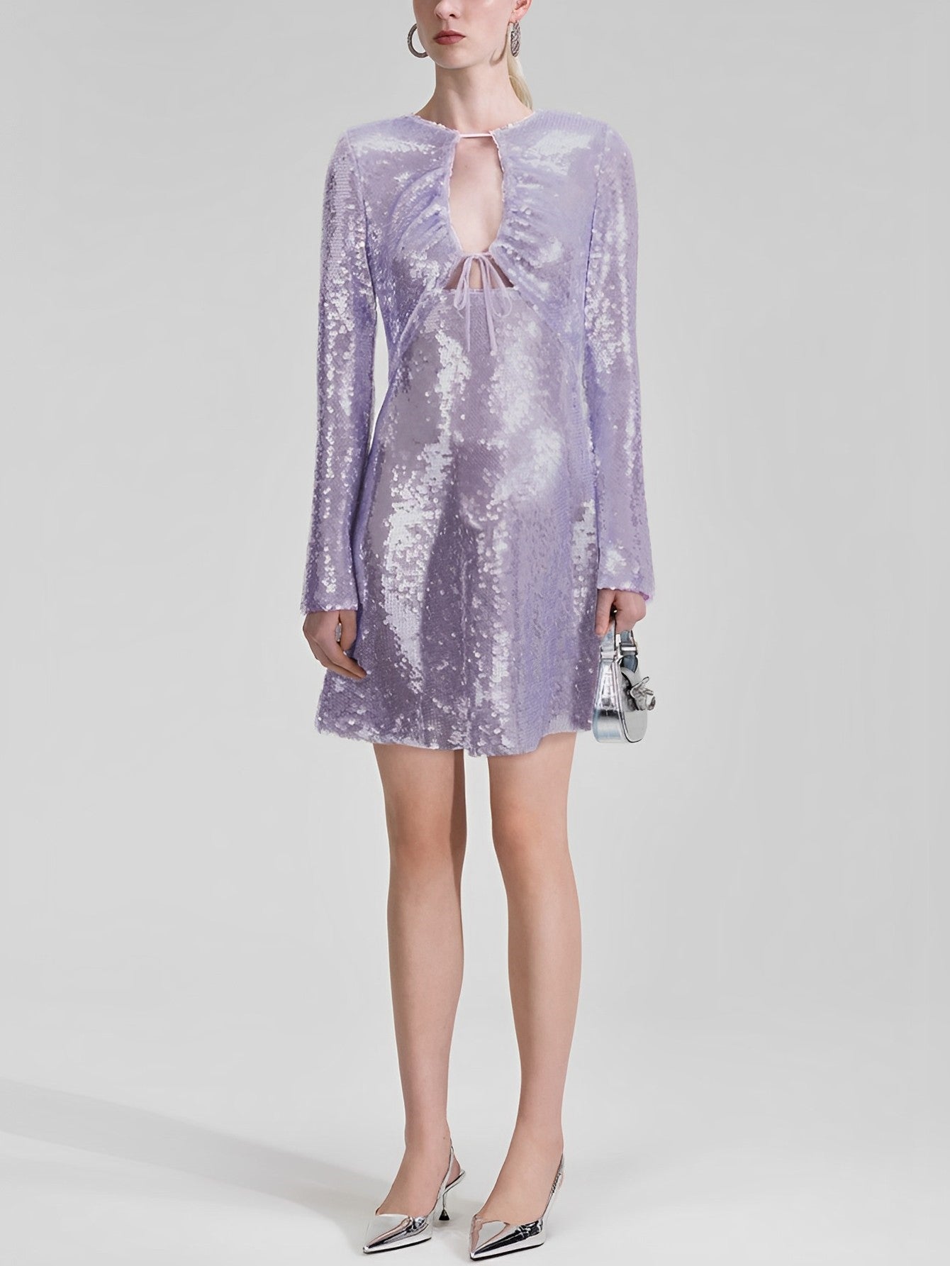 Sequin Mini Dress with Cutout Front