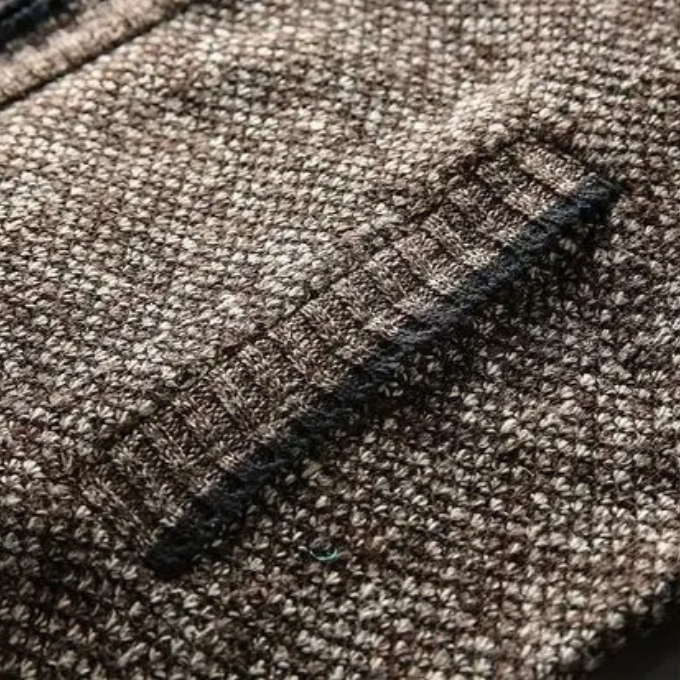 Harrison Plaid-Lined Knit Jacket