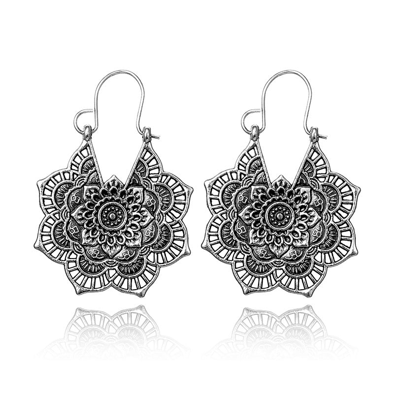Chic Lotus Mandala Earrings - Infuse Your Look with Serenity and Style