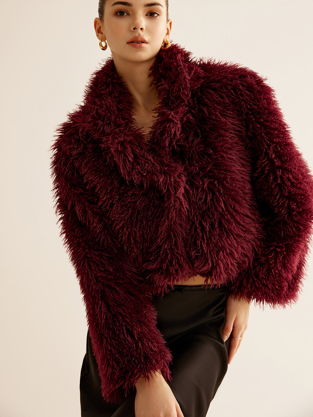 Crop Faux Fur Coat