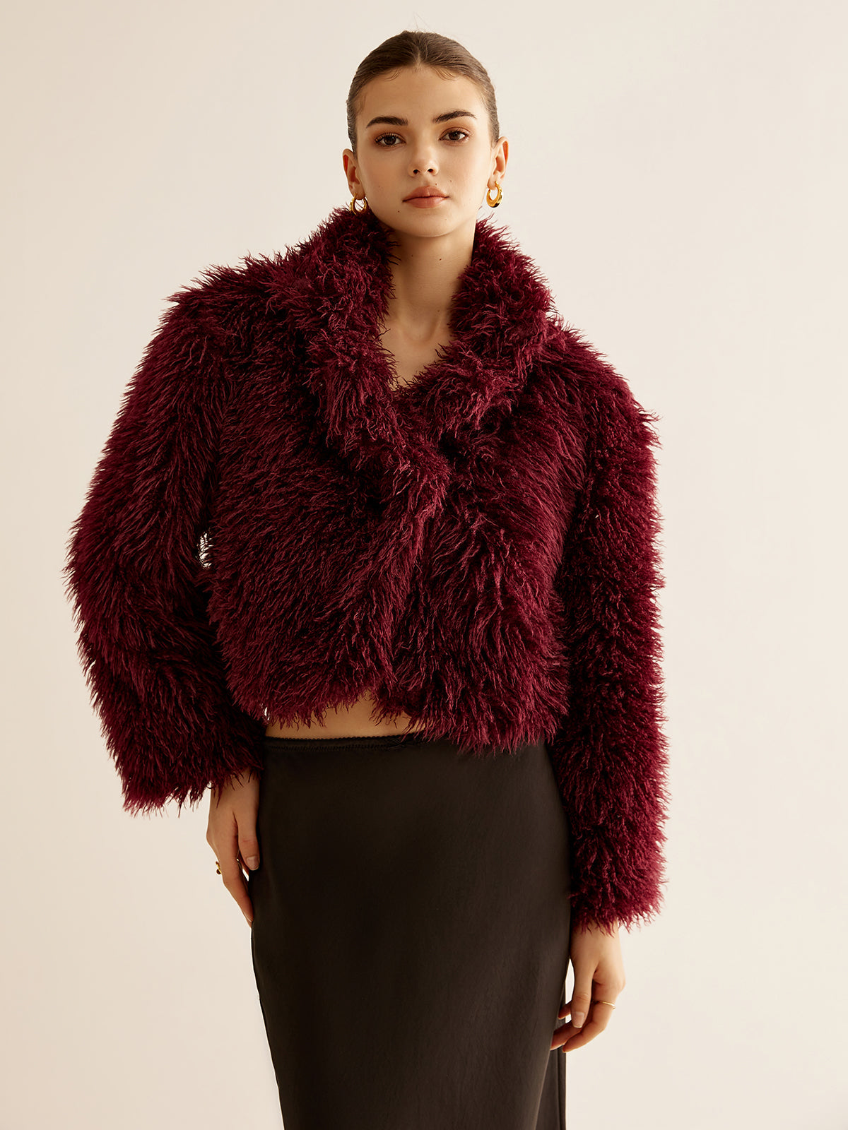 Crop Faux Fur Coat
