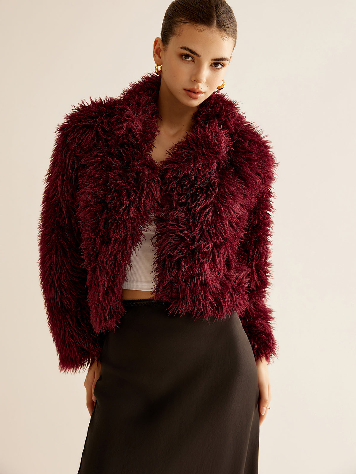 Crop Faux Fur Coat