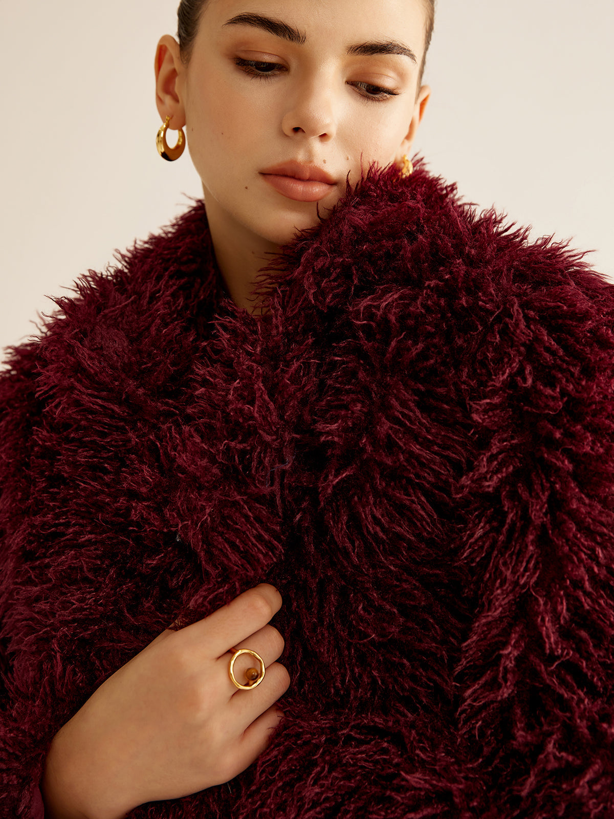 Crop Faux Fur Coat