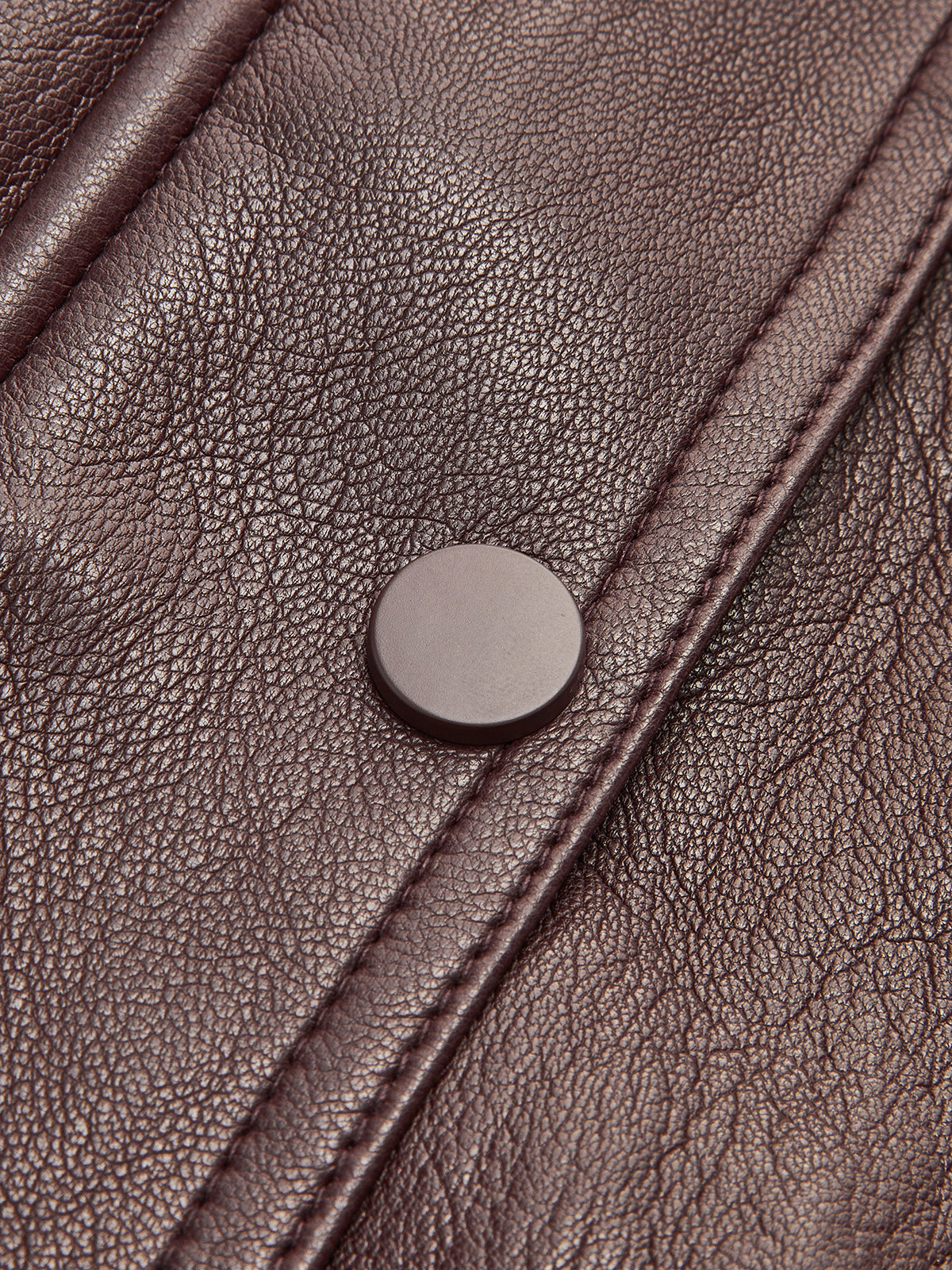 Fleece Lined Faux Leather Zipper Coat