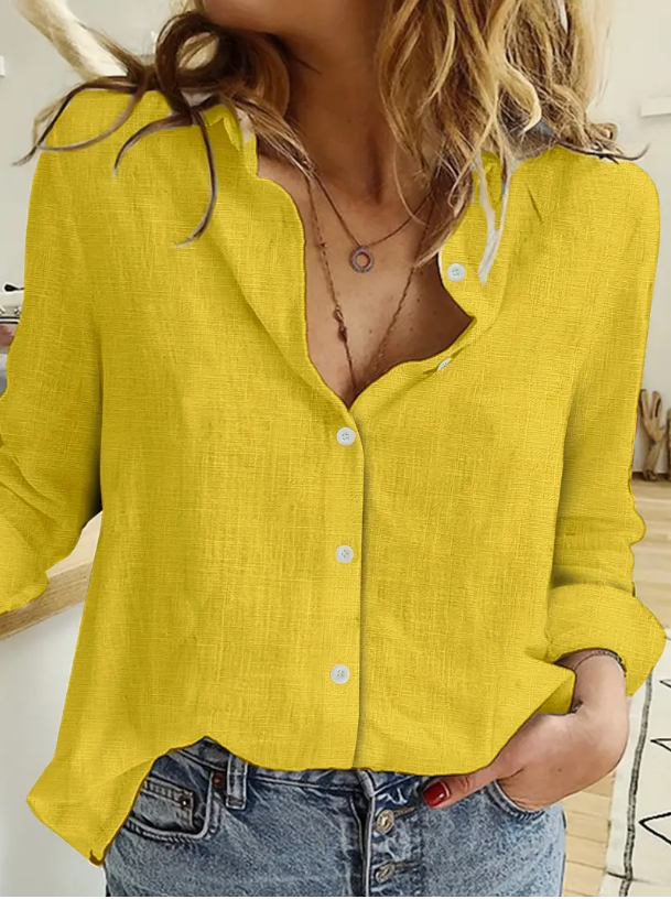 Long Sleeve Linen Shirt – Casual Button-Up Shirt for Spring & Fall