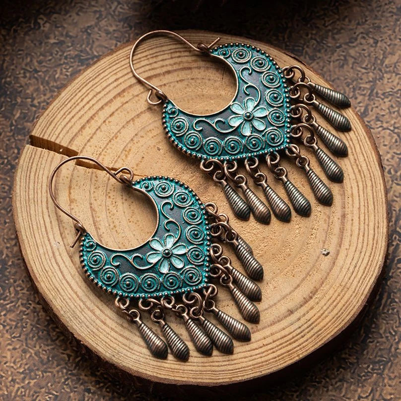 Stunning Blue Boho Mandala Earrings for a Chic and Unique Style