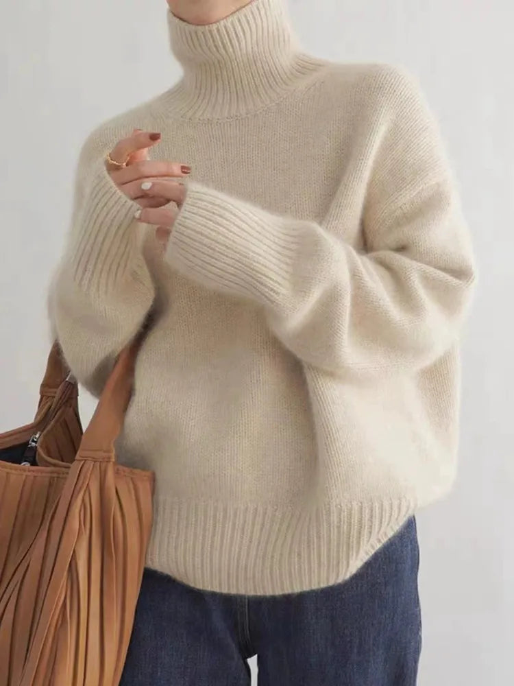 Lena™ – Comfortable, Knitted, Soft Turtleneck Sweater