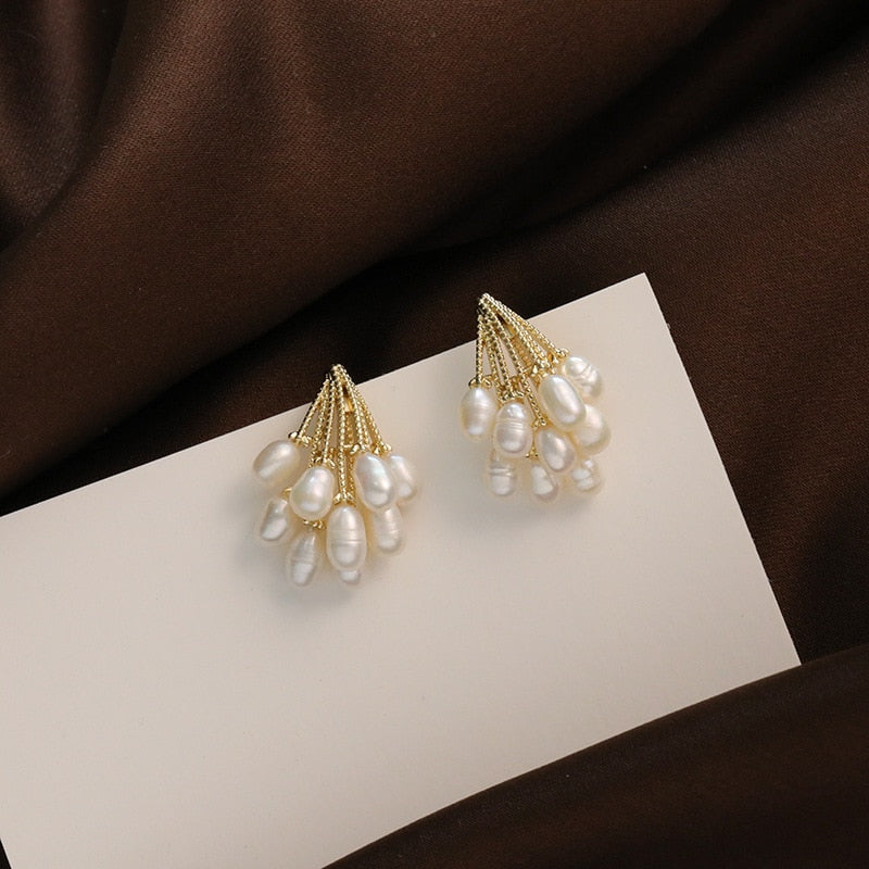 Elegant coral earrings with radiant freshwater pearls