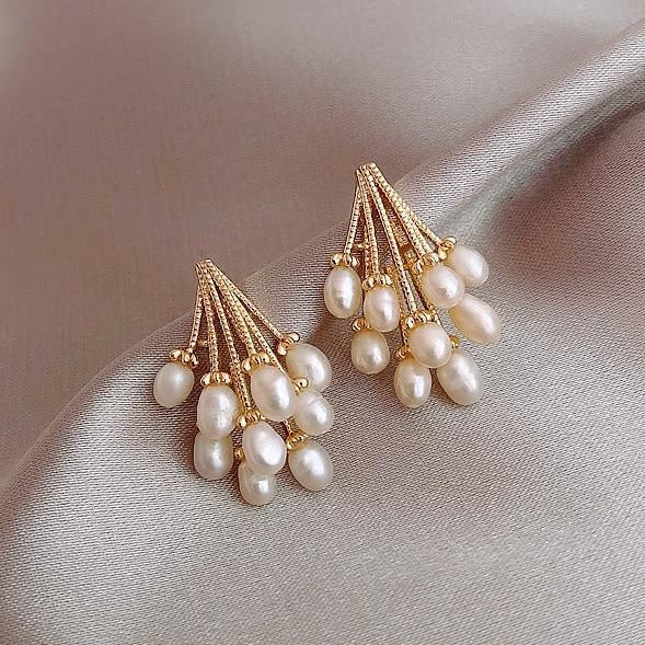 Elegant coral earrings with radiant freshwater pearls