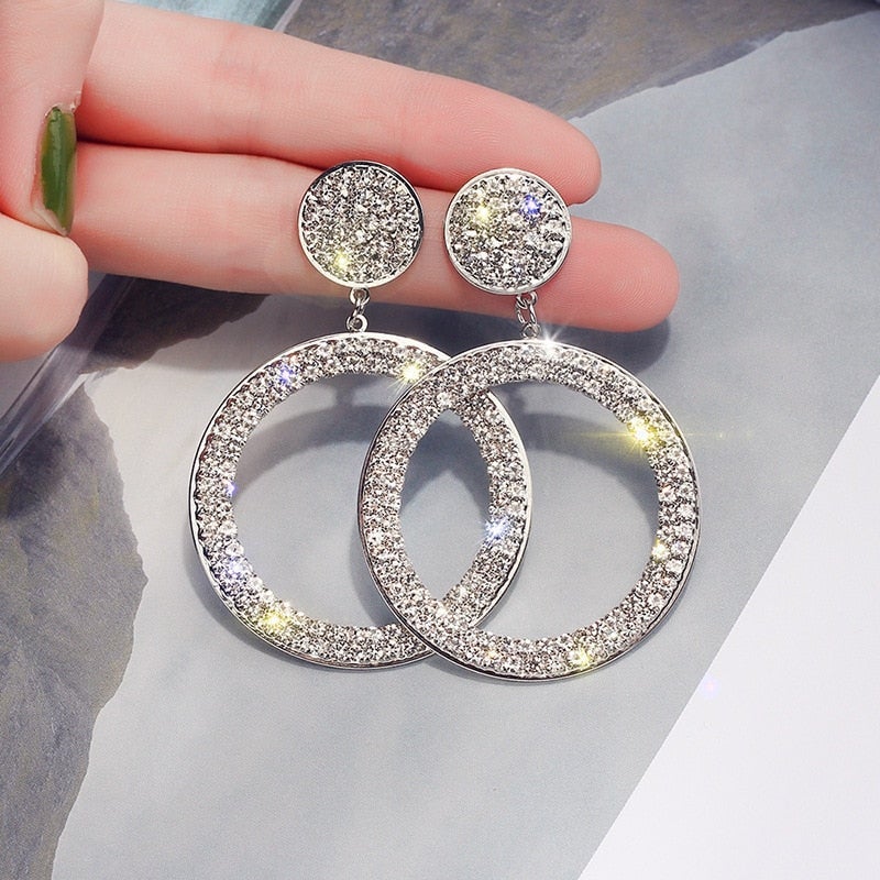 Stunning Radiant Gold and Silver Zirconia Earrings