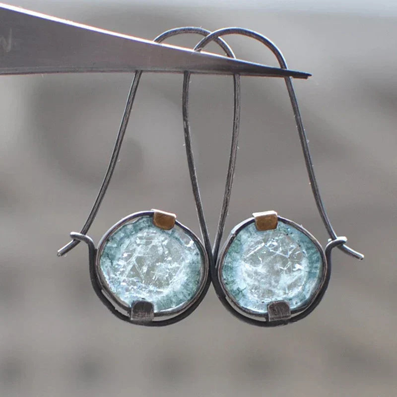 Charming Vintage Moonstone Crystal Earrings