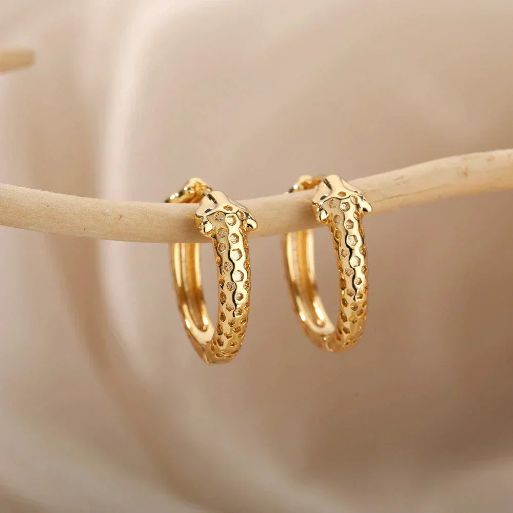 Chic Minimalist Gold Snake Earrings