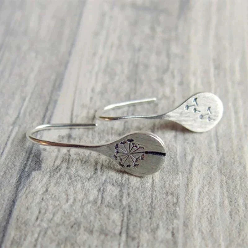 Charming Dandelion-Inspired 925 Sterling Silver Earrings - Elegance Redefined!