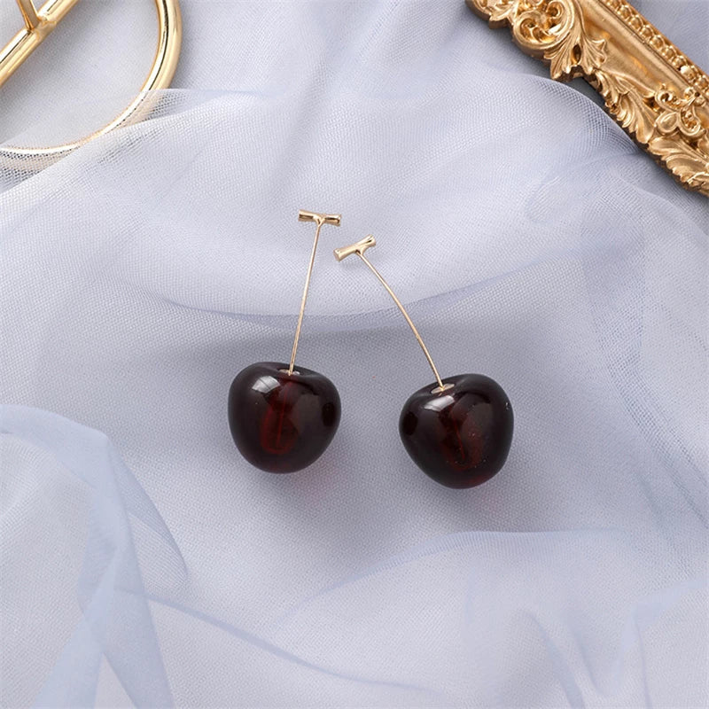 Elegant Red Cherry Earrings to Enchant Your Style