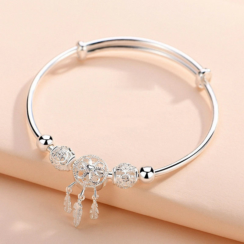 Adjustable Dreamcatcher Bracelet made of high-quality 925 Silver