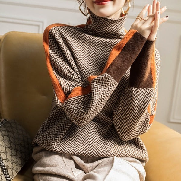 Stylish High-Neck Sweater – Timeless Elegance and Modern Design