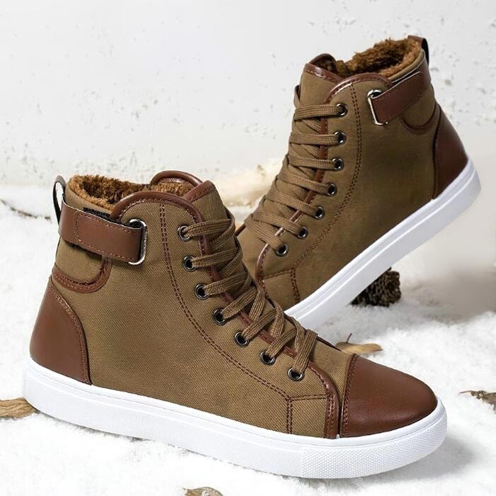 Vintage Faux Fur High-Top Sneakers