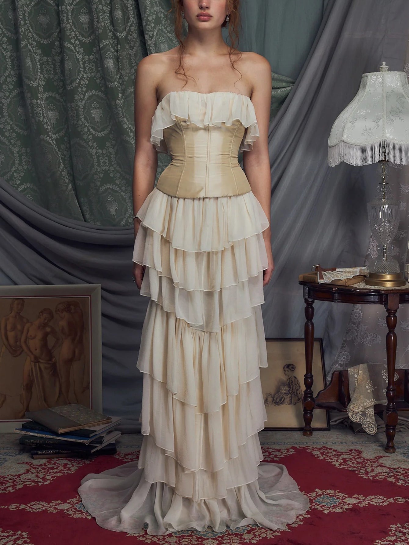 Elegant and Sophisticated Tiered Chiffon Long Dress