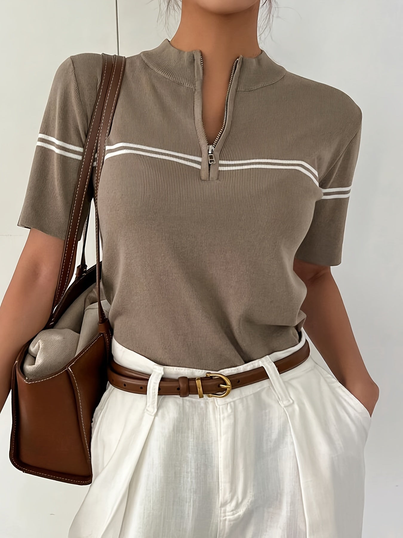 Stylish Zip Polo Top – Elegant Look for Effortless Confidence