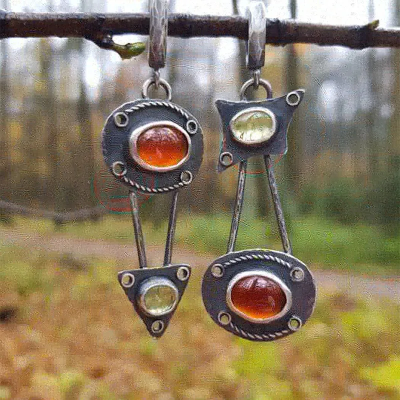 Chic Mechanical Design Vintage Crystal Earrings
