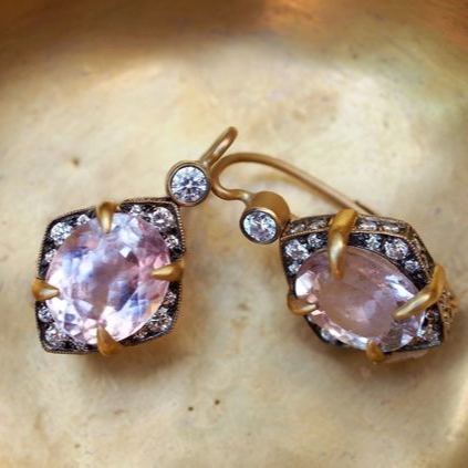 Timeless Rose and Gold Crystal Earrings with Vintage Charm
