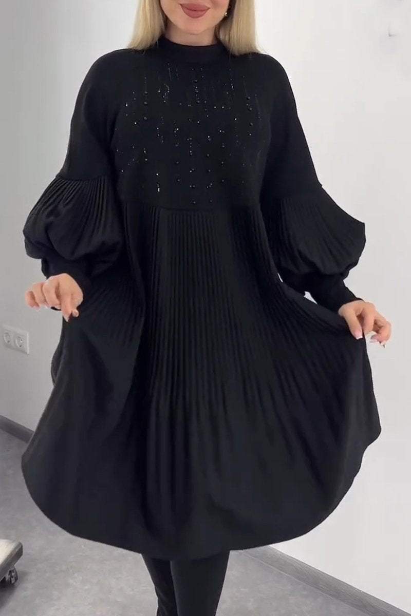 Adrienne - Tummy Covering Pleated Dress