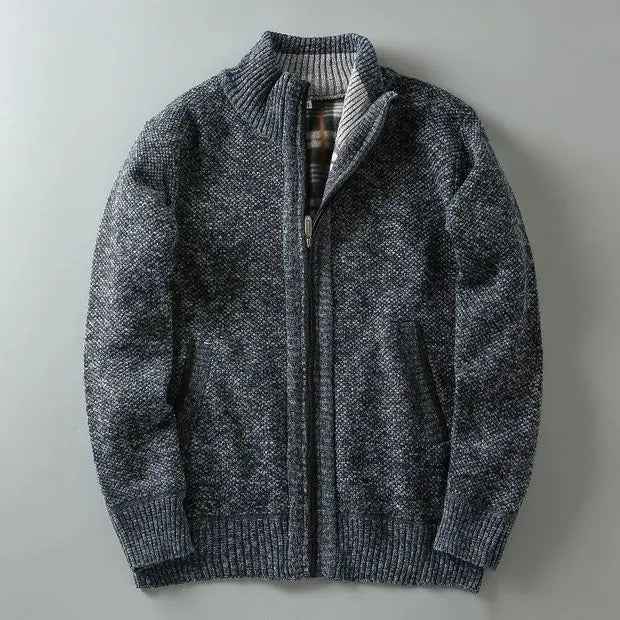 Harrison Plaid-Lined Knit Jacket
