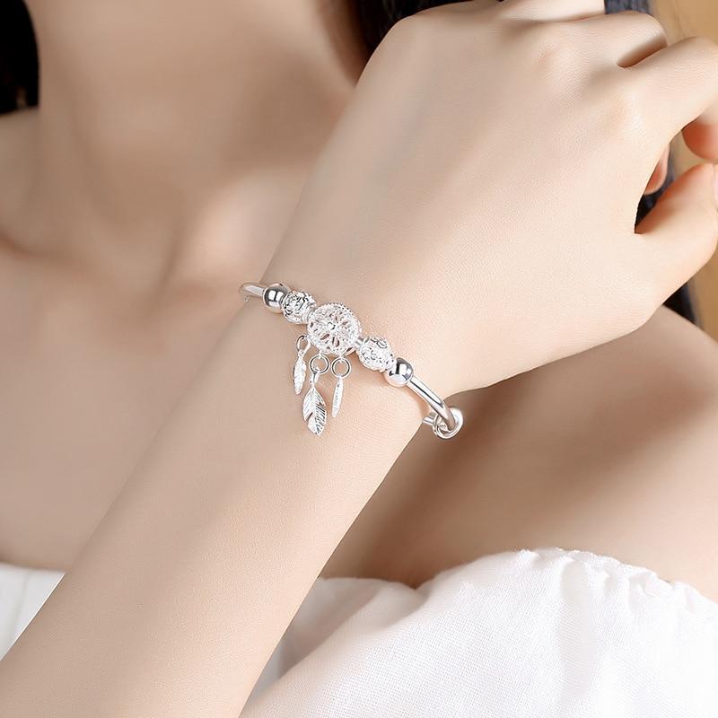 Adjustable Dreamcatcher Bracelet made of high-quality 925 Silver