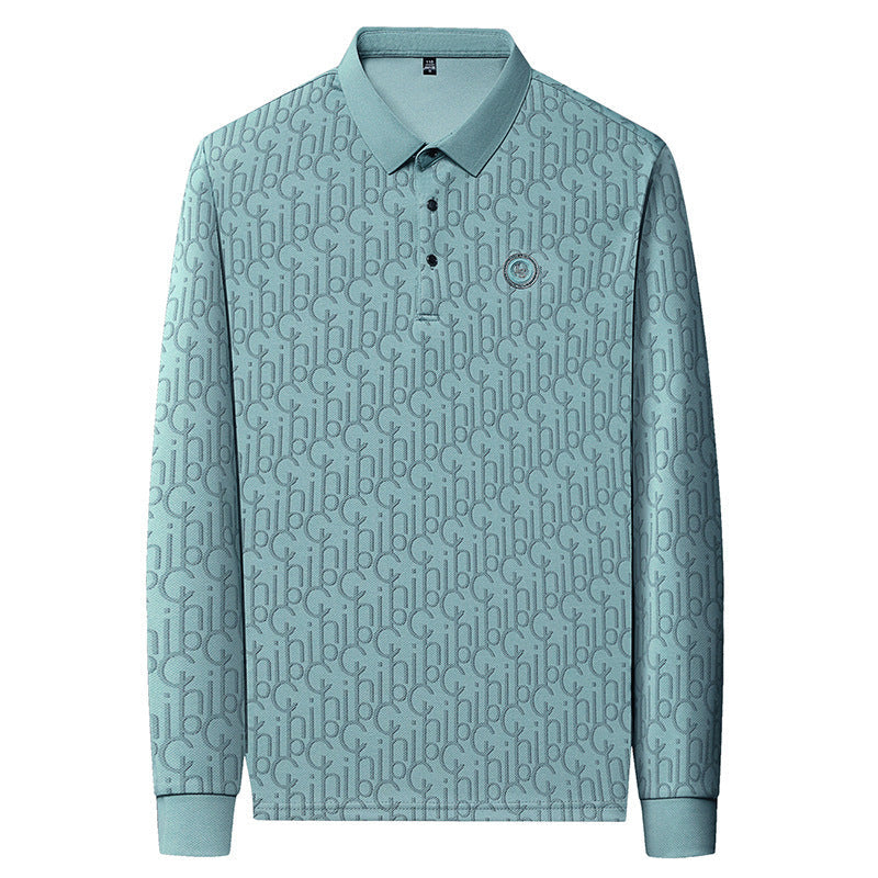 Men's Letter Print Lapel Long Sleeve Shirt(50% OFF)