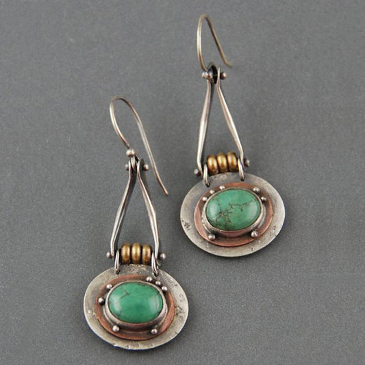 Chic Radiant Turquoise Two-Tone Earrings for a Stylish Touch
