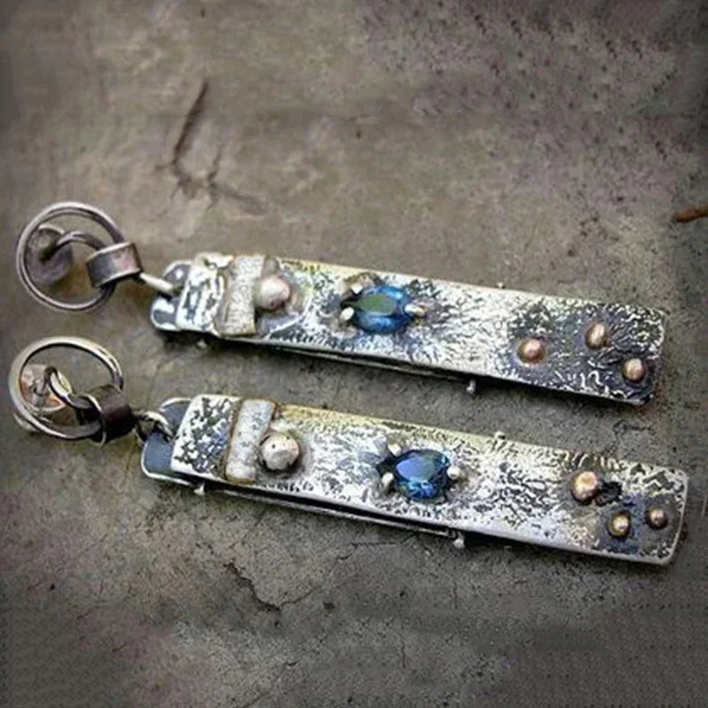 Charming Artisan Blue Stone Earrings