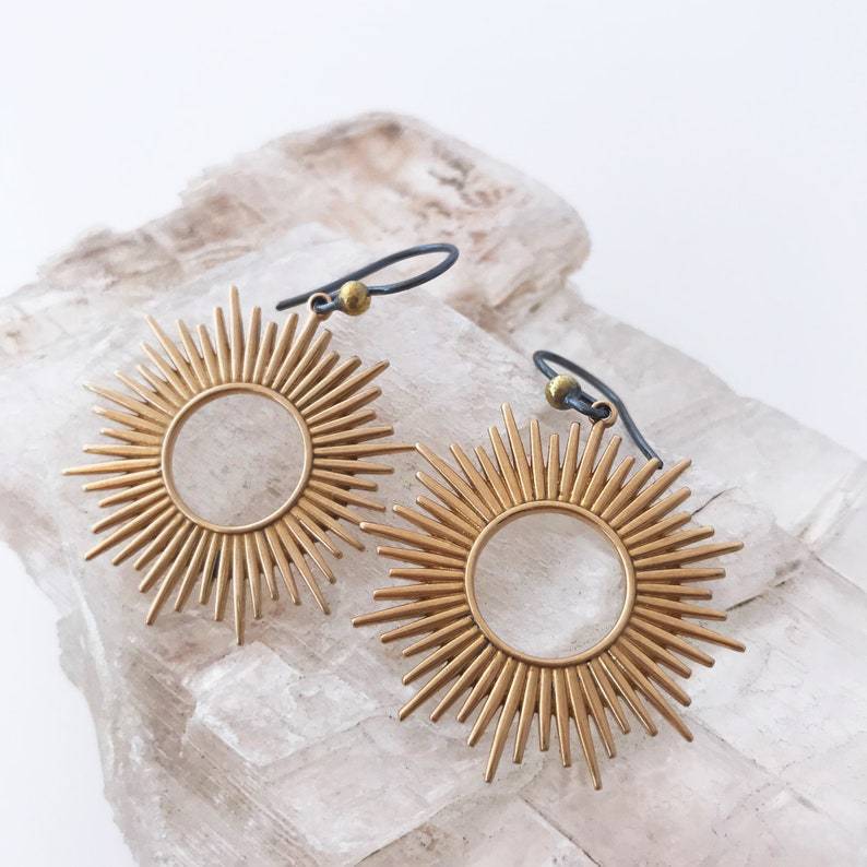 Stunning Solar-Inspired Boho Silver Earrings