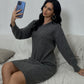 Wool Hooded Knit Midi Dress