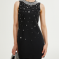 Beaded Cocktail Dress with Crystal Detailing
