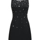 Beaded Cocktail Dress with Crystal Detailing