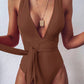 TIED CRISSCROSS ONE-PIECE SWIMSUIT