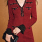 Elegant Tweed Long-Sleeved Dress