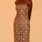 Halterneck Midi Dress with Intricate Crochet Detailing