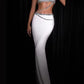 White Crystal-Embellished Gown with Cut-Out Detailing