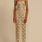 Halterneck Midi Dress with Intricate Crochet Detailing