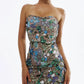 Sequin Embroidered Strapless Gown - Sparkling & Elegant