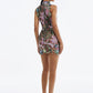 Floral Sequin Embroidered Mini Dress