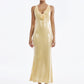 Rose Detail Sequin Backless Slit Hem Maxi Dress
